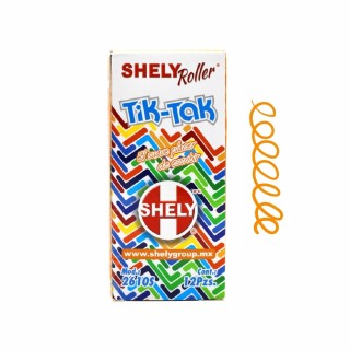 BOL SHELY TIK-TAK ROLLER RETRACTIL NARANJA C/12