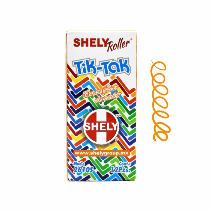 BOL SHELY TIK-TAK ROLLER RETRACTIL NARANJA C/12