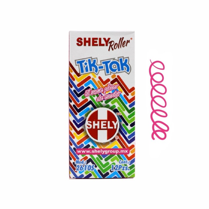 BOL SHELY TIK-TAK ROLLER RETRACTIL ROSA C/12