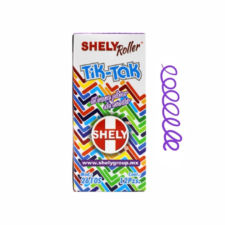 BOL SHELY TIK-TAK ROLLER RETRACTIL MORADO C/12