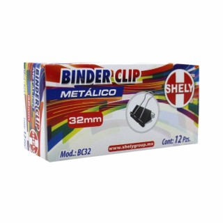 BINDER CLIP METALICO 32MM CAJA C/12